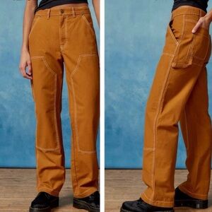 BDG Canvas Carpenter Pants Sz 28 Womens Copper High Waist Straight Leg Festival
